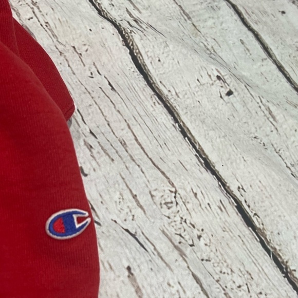 Vintage 80s Red Champion Reverse Weave 1980s Crewneck Pullover Sweatshirt - Picture 3 of 5